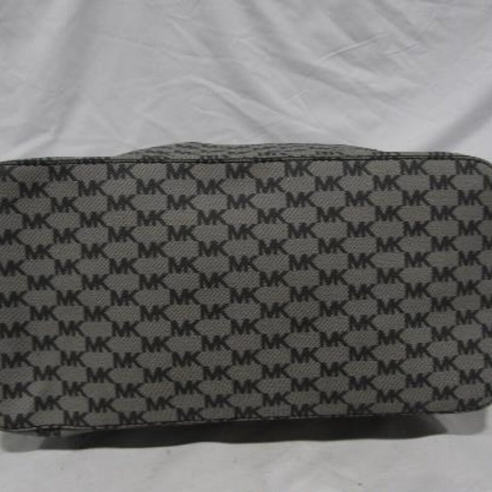 EUC Michael Kors Emry Signature Canvas Black Grey Large Zip Tote w/ Dustbag - Picture 4 of 5